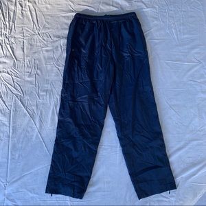 Vintage Adidas Windbreaker Lined Pants Track Baggy Navy Blue White Mens Large